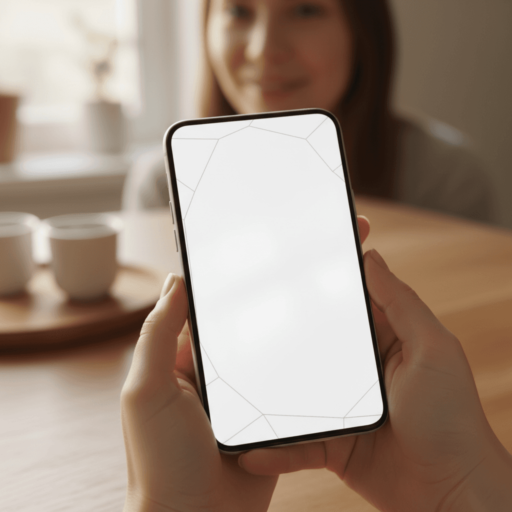 Finger pressing a smartphone fingerprint sensor in low light
