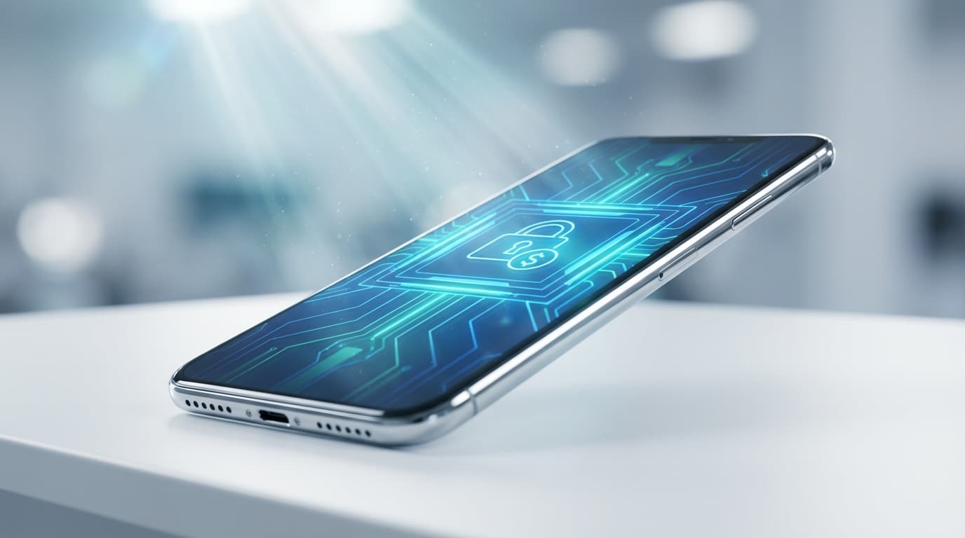 Close-up of a smartphone circuit board and processor